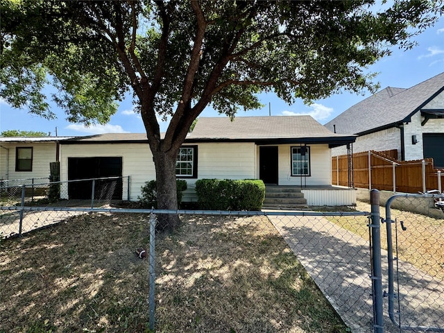 view of single story home