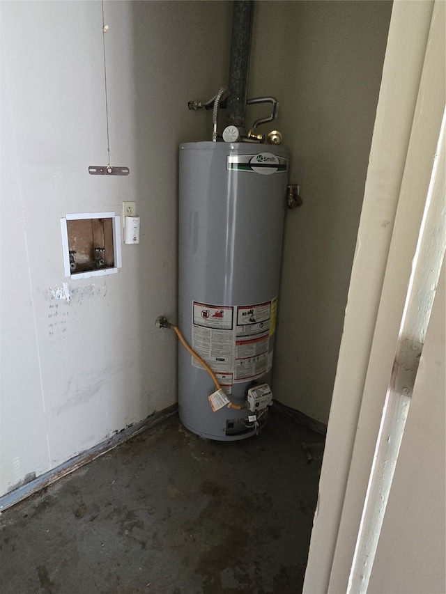 utilities featuring gas water heater