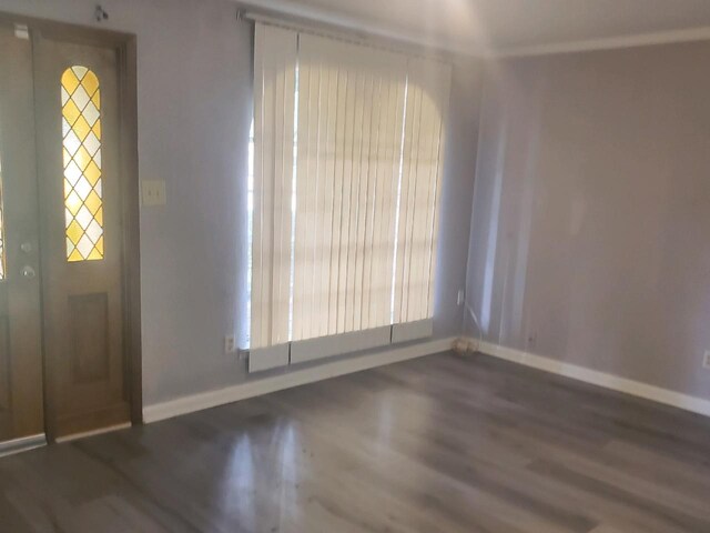 entrance foyer featuring baseboards and wood finished floors