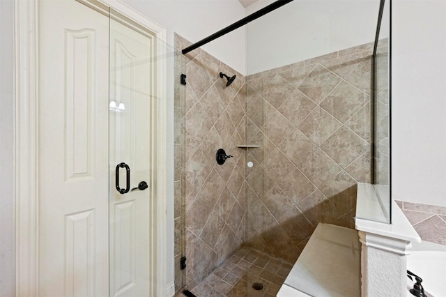 bathroom featuring walk in shower