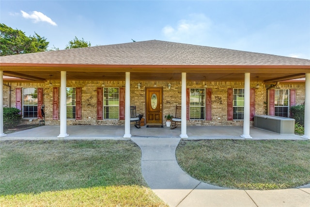 exterior space with a porch