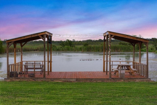 1320 Murrah Ln, Kaufman, TX 75142 - dock area featuring a water view and a lawn