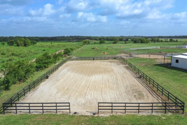 exterior space with a rural view