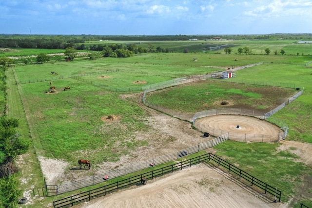 bird's eye view with a rural view