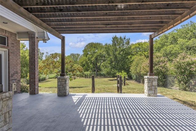 view of patio / terrace with a pergola