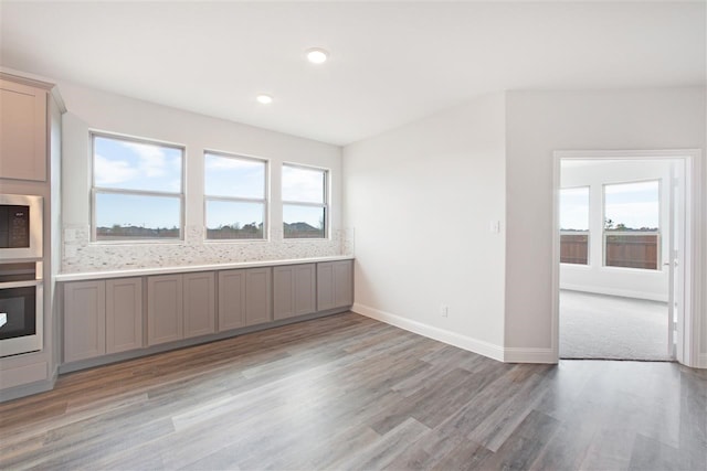 interior space featuring light colored carpet