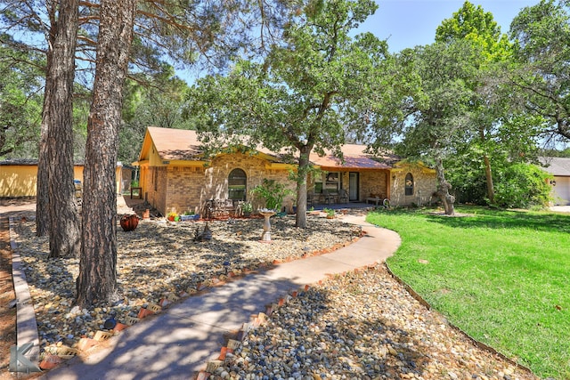 ranch-style house with a front yard