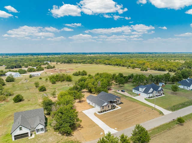 bird's eye view with a rural view