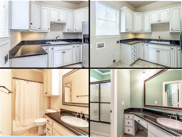 interior space featuring white cabinets and sink