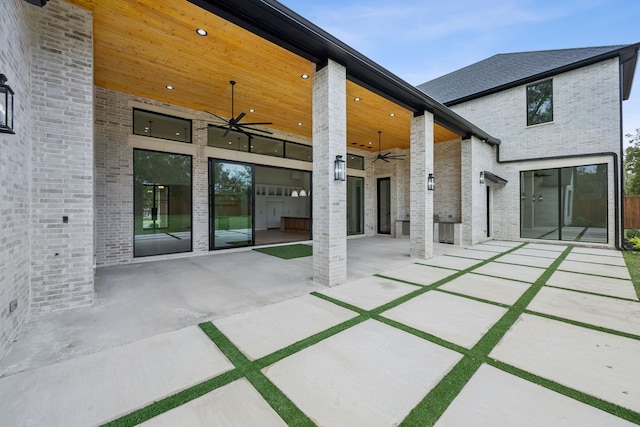 view of patio / terrace with ceiling fan