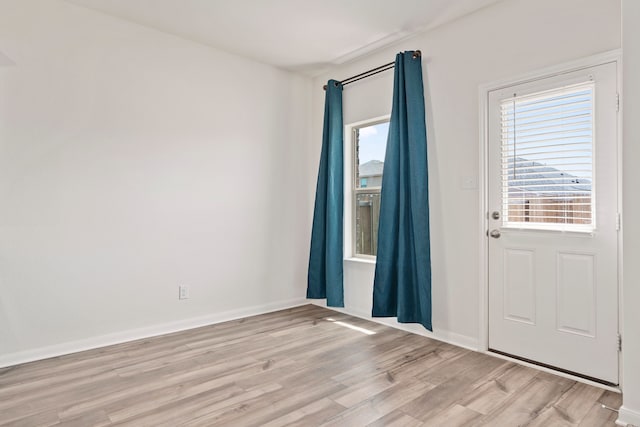 interior space with light hardwood / wood-style floors