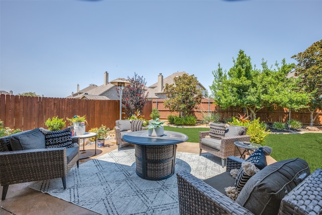 view of patio with an outdoor hangout area