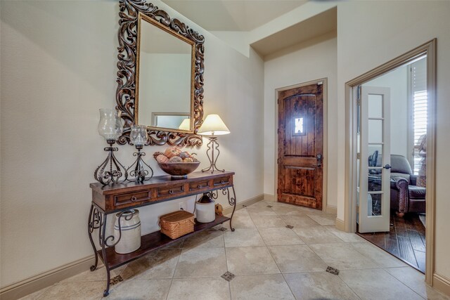 view of tiled foyer