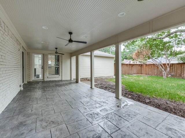 view of patio / terrace with ceiling fan