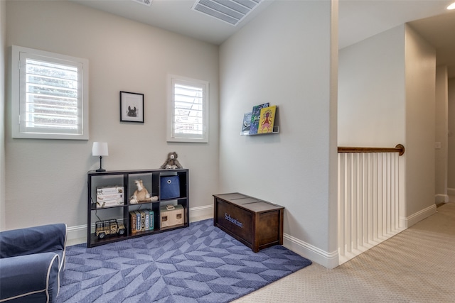 sitting room with carpet