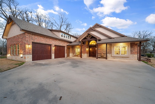 view of front of home featuring a garage