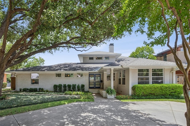 view of prairie-style home