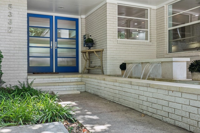 doorway to property with french doors