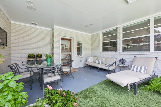 view of patio with an outdoor hangout area