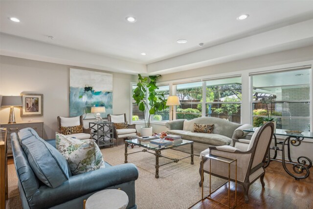 living room featuring hardwood / wood-style floors