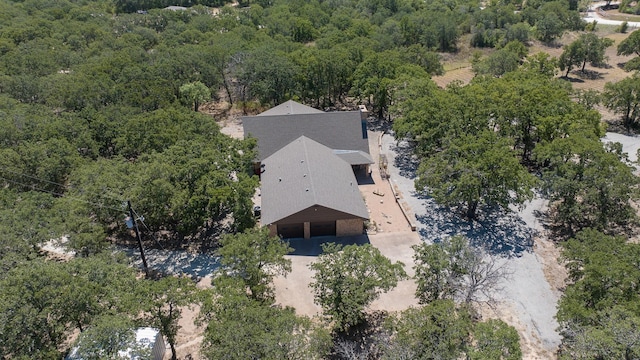 aerial view with a forest view