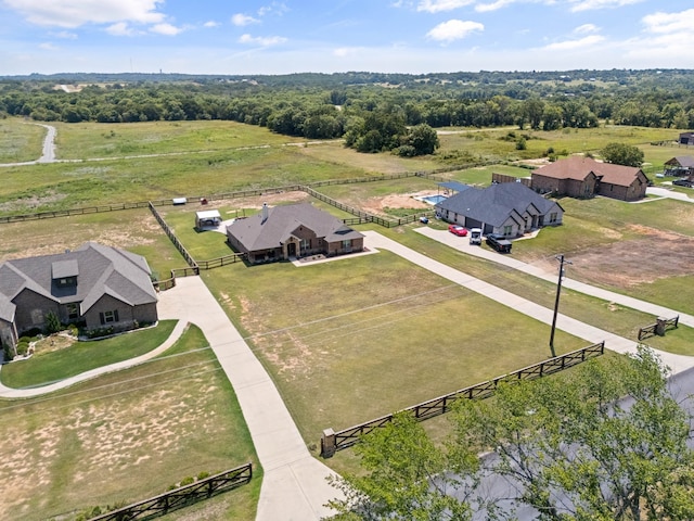 bird's eye view with a rural view