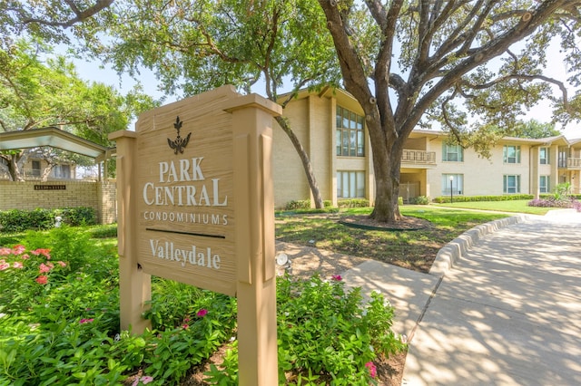 view of community sign