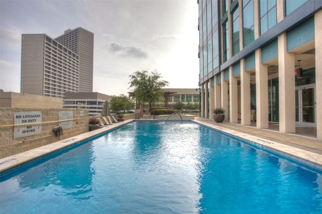 view of pool with a patio area