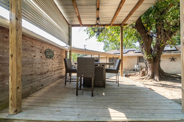 wooden terrace featuring central AC