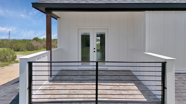 exterior space featuring french doors