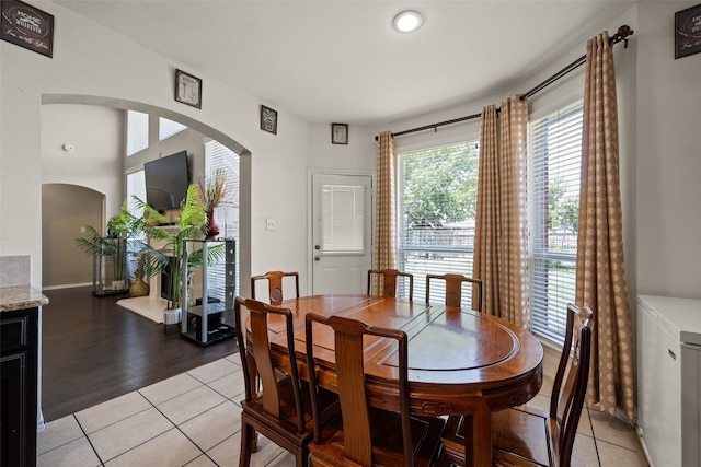 view of tiled dining room