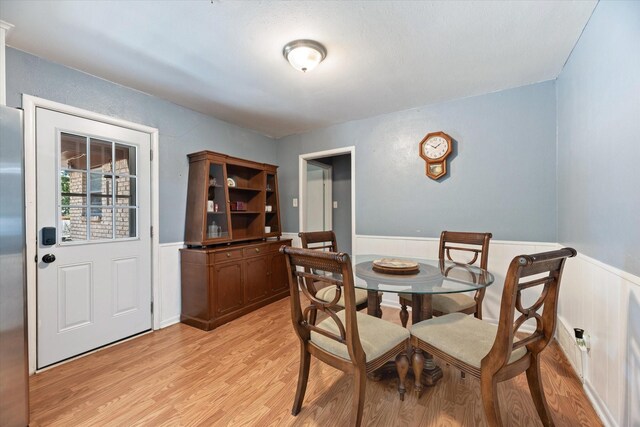 dining room with light wood-type flooring