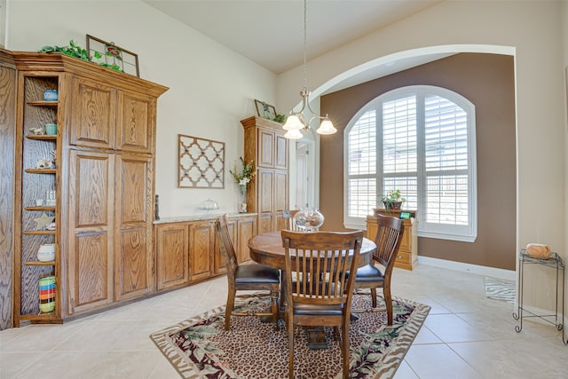 view of tiled dining room