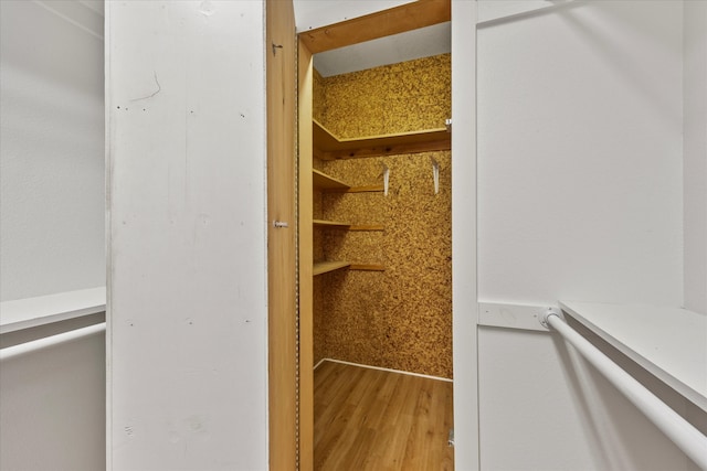 spacious closet featuring hardwood / wood-style flooring