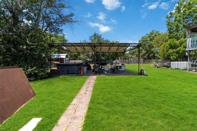 view of yard featuring a pergola and a patio