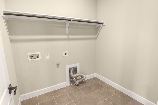 washroom featuring hookup for a washing machine, gas dryer hookup, tile patterned floors, and electric dryer hookup