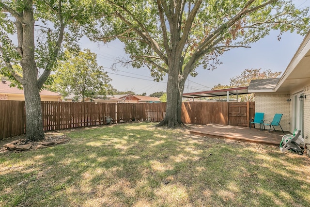 view of yard featuring a fenced backyard