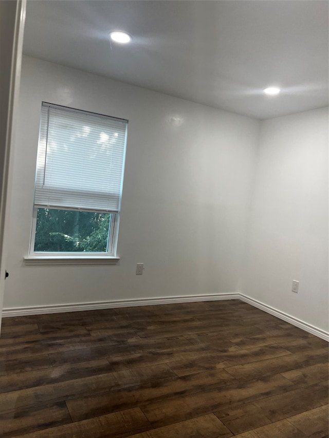 spare room featuring wood-type flooring