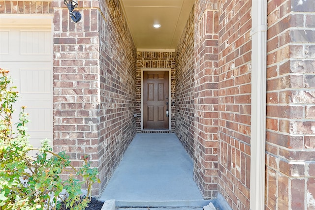 property entrance featuring a garage