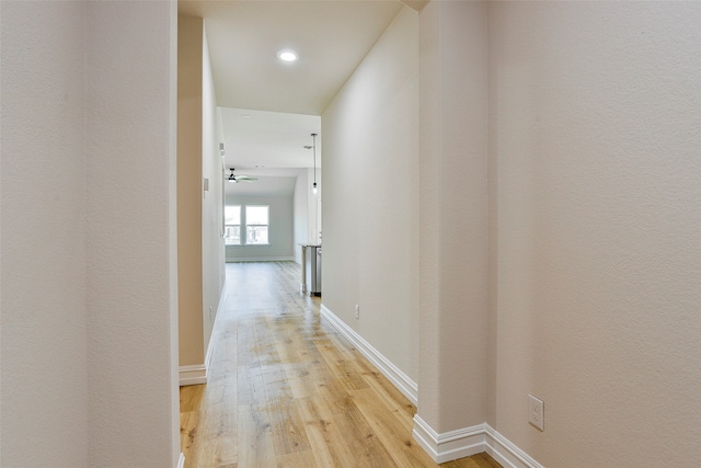 hall featuring light hardwood / wood-style floors