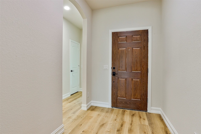 entryway featuring light hardwood / wood-style flooring