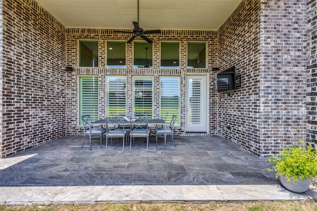 view of patio / terrace with ceiling fan