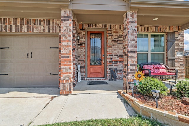 property entrance featuring a garage