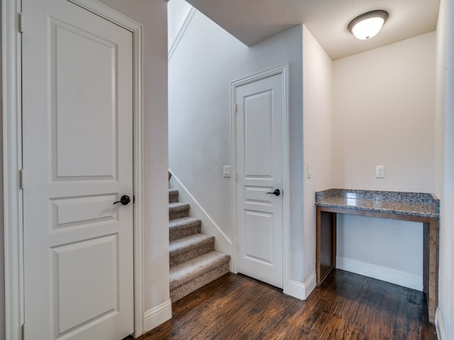 interior space featuring dark hardwood / wood-style floors