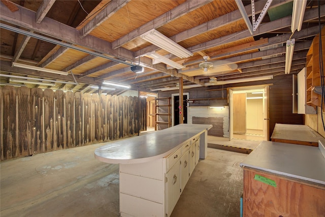 view of unfinished basement