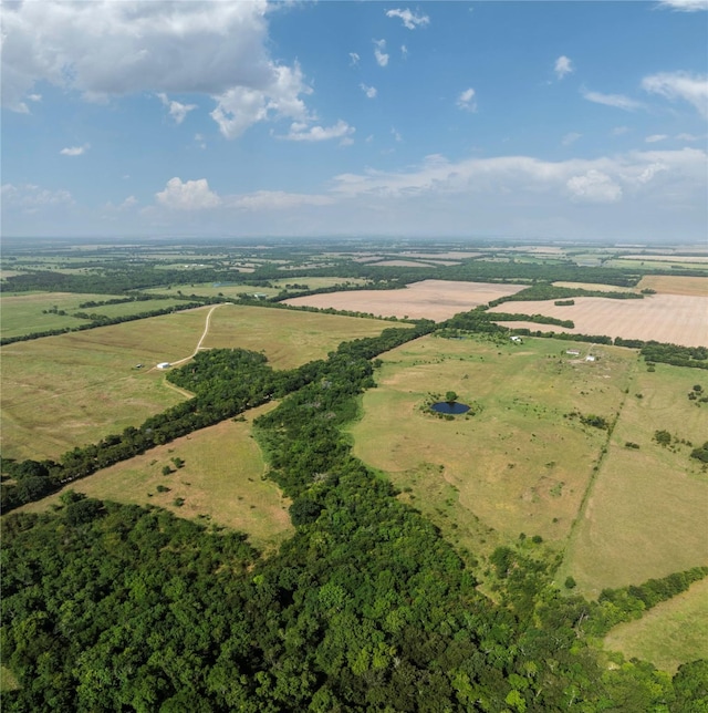 bird's eye view with a rural view