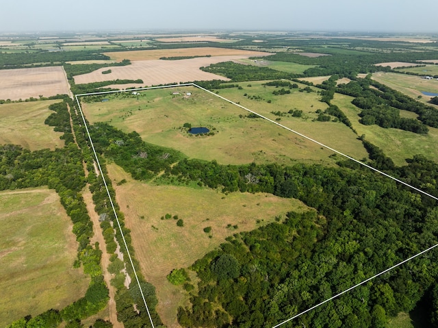 bird's eye view with a rural view