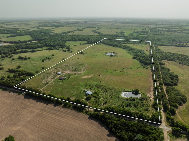 aerial view featuring a rural view