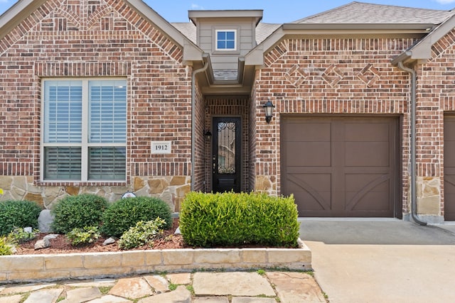 front facade with a garage