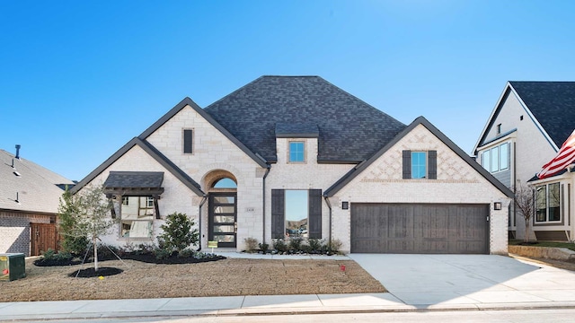 view of front of property featuring a garage